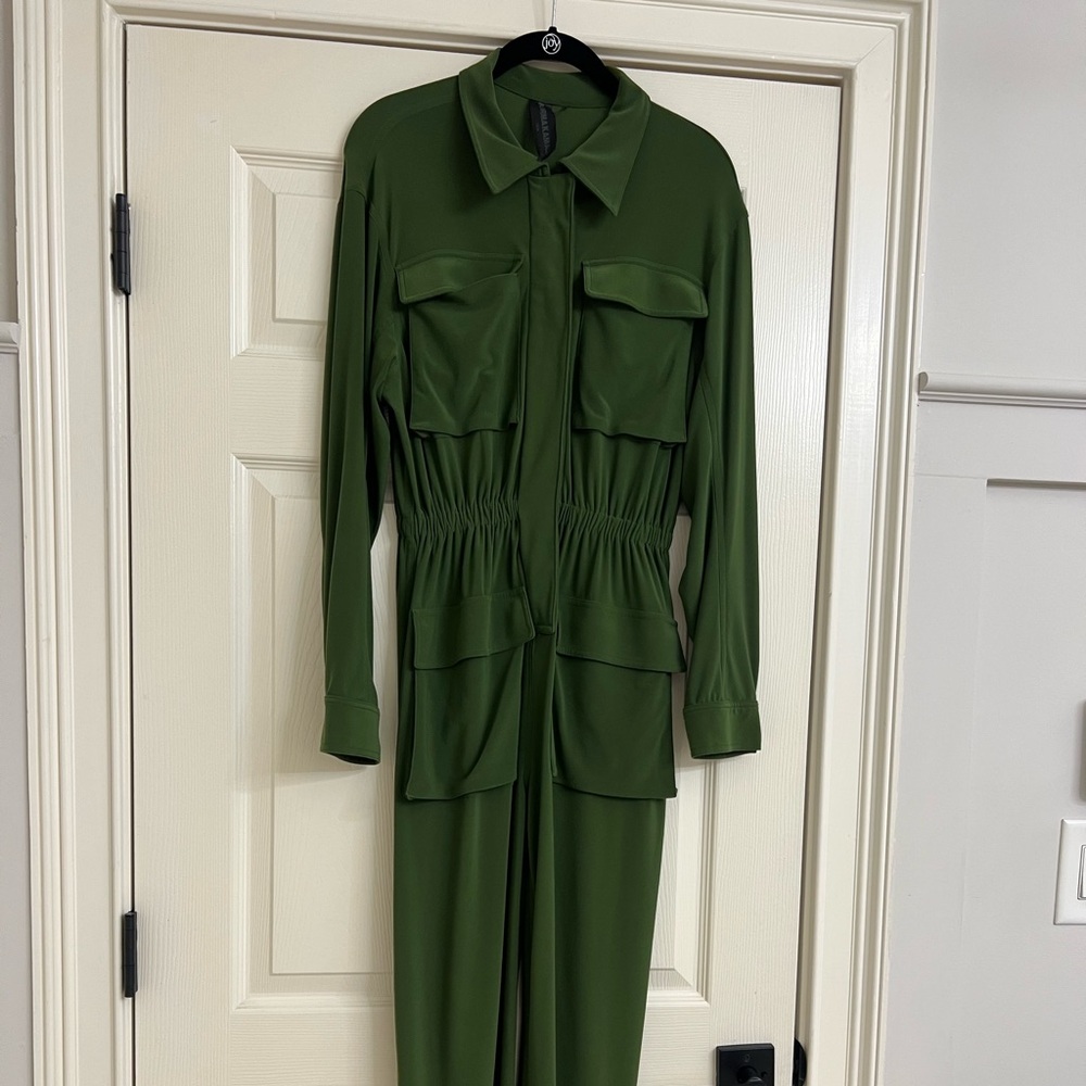 Olive Green Jumpsuit Norma Kamali Aso Jessica Simpson
